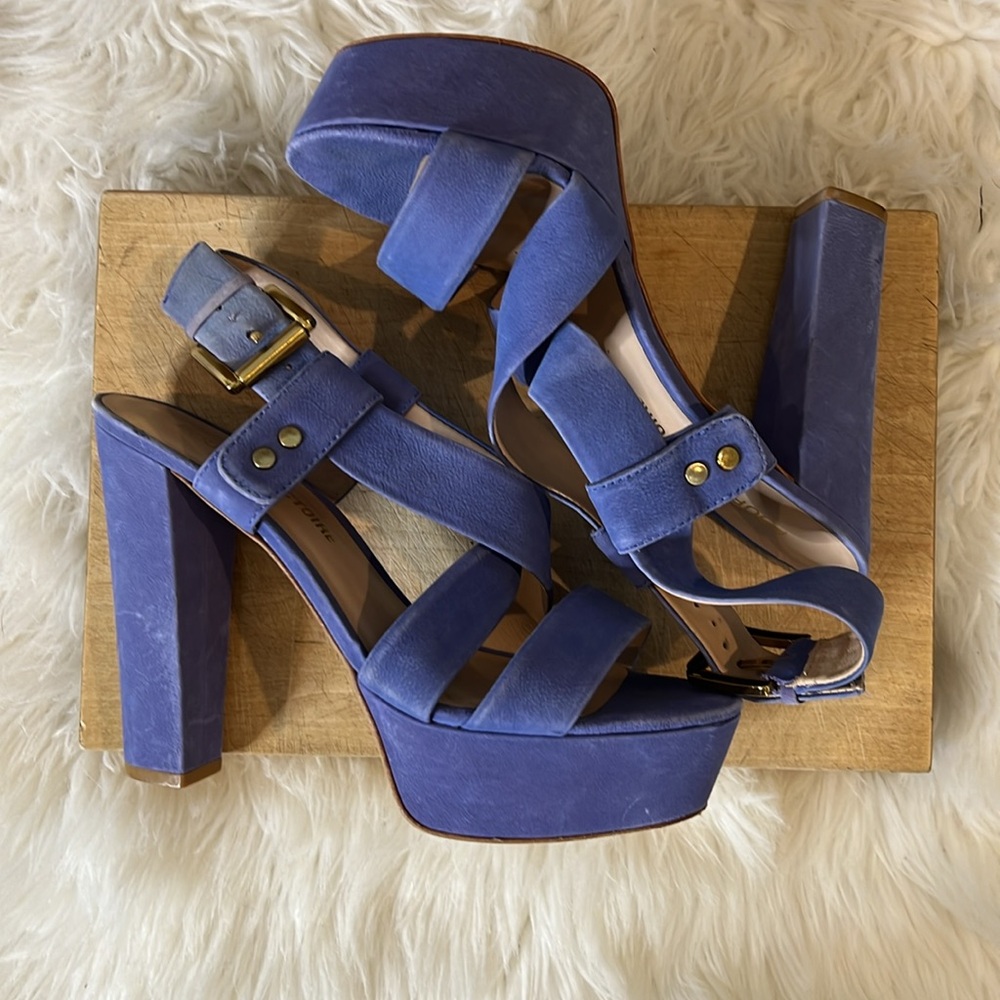 Pour La Victoire Platform Strappy Suede Leather Sandals - Picture 6 of 10